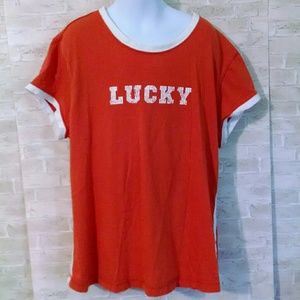 ⭐Lucky Brand orange Girl's short sleeve shirt top